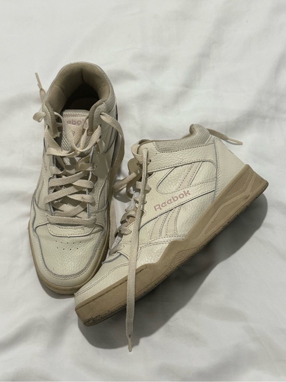 Reebok - Women's Cream/Tan High-Top Sneakers